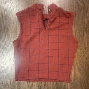 Hollister Women's rust sleeveless pullover v neck sweater size XS pre owned